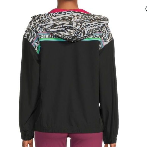 JOHNNY WAS Black Bee Active Full-Zip Hoodie windbreaker Jacket size Large - Picture 3 of 8